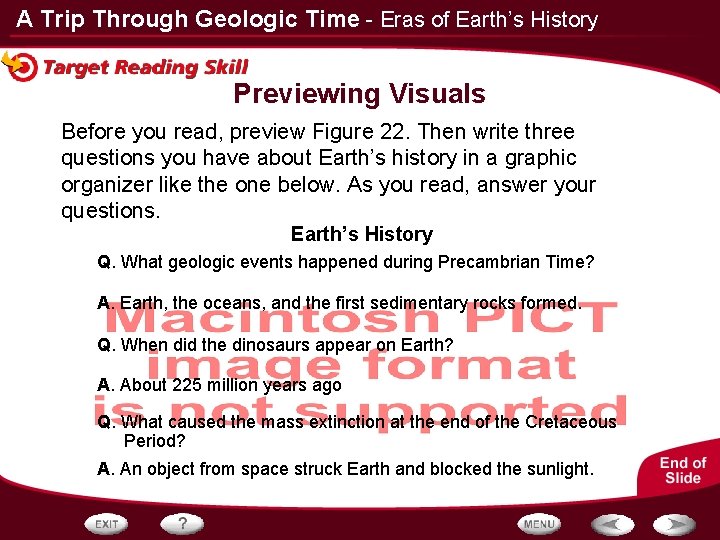 A Trip Through Geologic Time - Eras of Earth’s History Previewing Visuals Before you