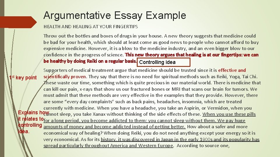 Argumentative Essay Example HEALTH AND HEALING AT YOUR FINGERTIPS Throw out the bottles and