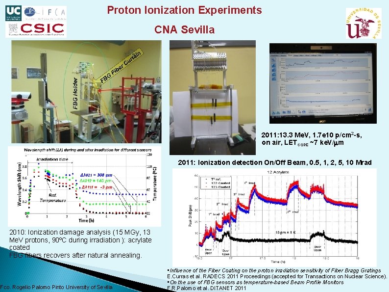 Proton Ionization Experiments CNA Sevilla 2011: 13. 3 Me. V, 1. 7 e 10