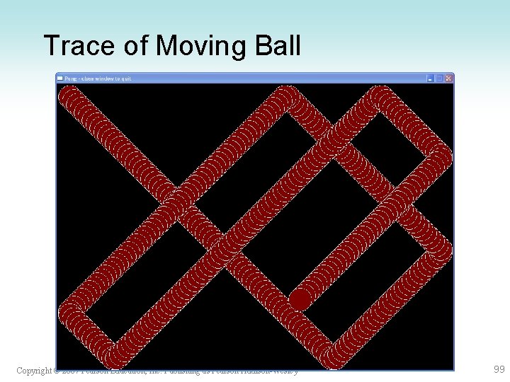 Trace of Moving Ball Copyright © 2007 Pearson Education, Inc. Publishing as Pearson Addison-Wesley