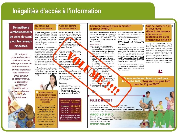 # Inégalités d’accès à l’information Vo lu me !!! ! 