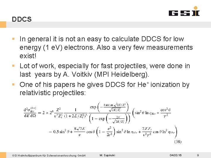 DDCS § In general it is not an easy to calculate DDCS for low DDCS § In general it is not an easy to calculate DDCS for low