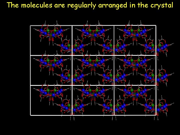 The molecules are regularly arranged in the crystal 