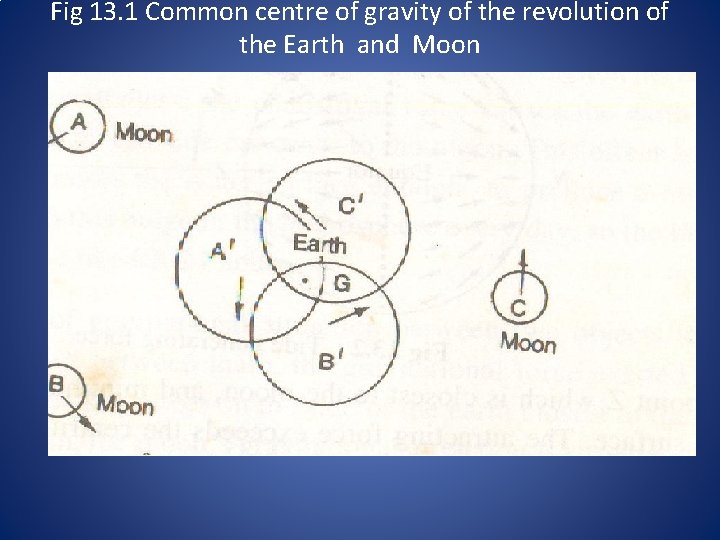 Fig 13. 1 Common centre of gravity of the revolution of the Earth and