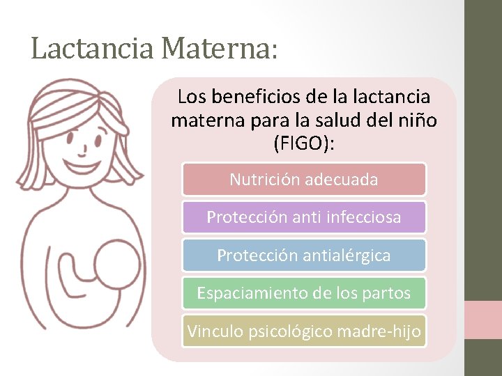 Lactancia Materna: Los beneficios de la lactancia materna para la salud del niño (FIGO):