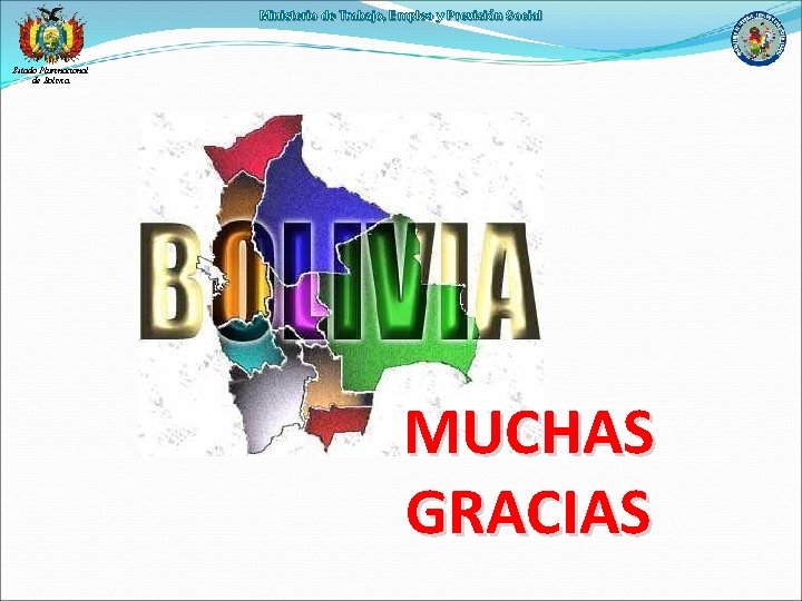 Ministerio de Trabajo, Empleo y Previsión Social Estado Plurinacional de Bolivia MUCHAS GRACIAS 