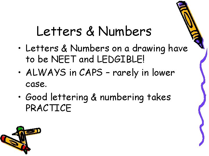 Letters & Numbers • Letters & Numbers on a drawing have to be NEET