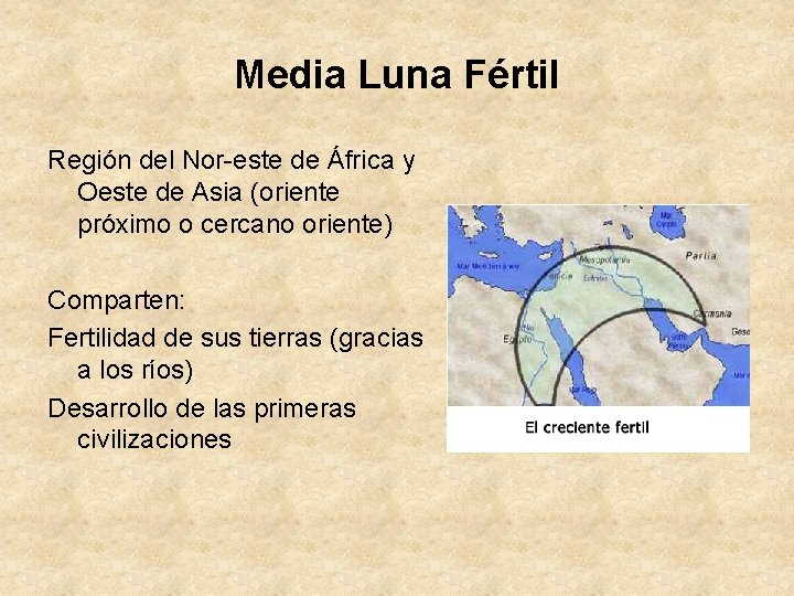 Media Luna Fértil Región del Nor-este de África y Oeste de Asia (oriente próximo