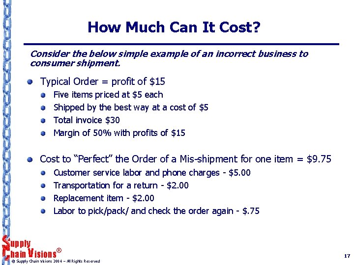 How Much Can It Cost? Consider the below simple example of an incorrect business