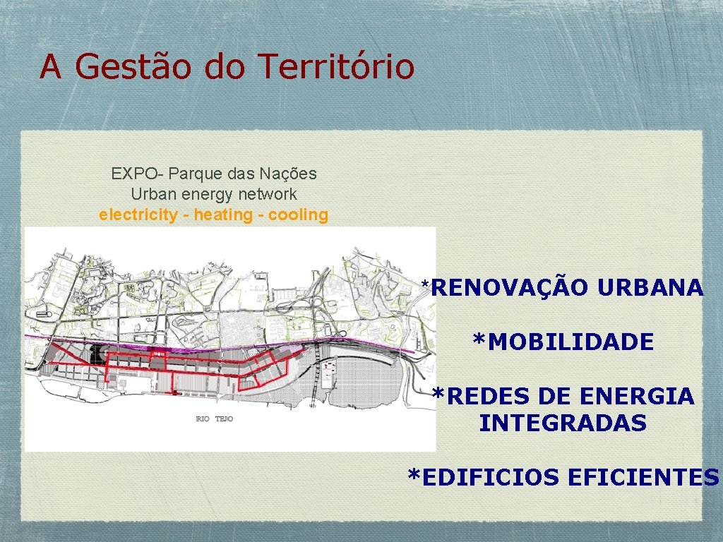 A Gestão do Território EXPO- Parque das Nações Urban energy network electricity - heating