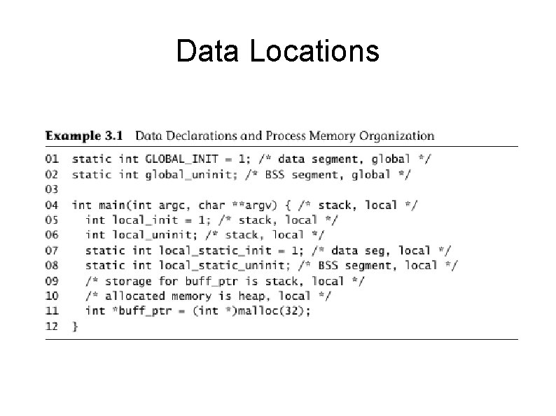 Data Locations 