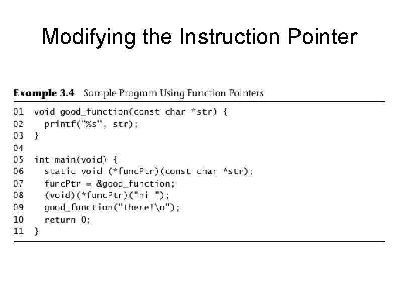 Modifying the Instruction Pointer 