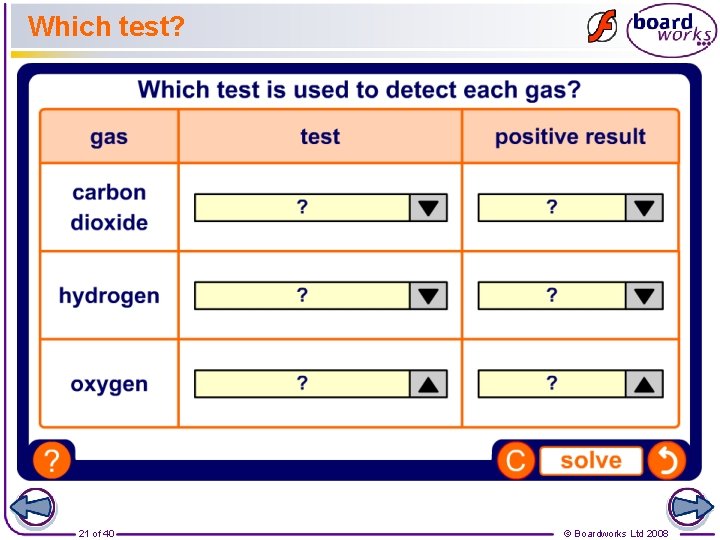 Which test? 21 of 40 © Boardworks Ltd 2008 