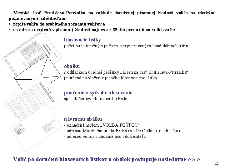 Mestská časť Bratislava-Petržalka na základe doručenej písomnej žiadosti voliča so všetkými požadovanými náležitosťami •