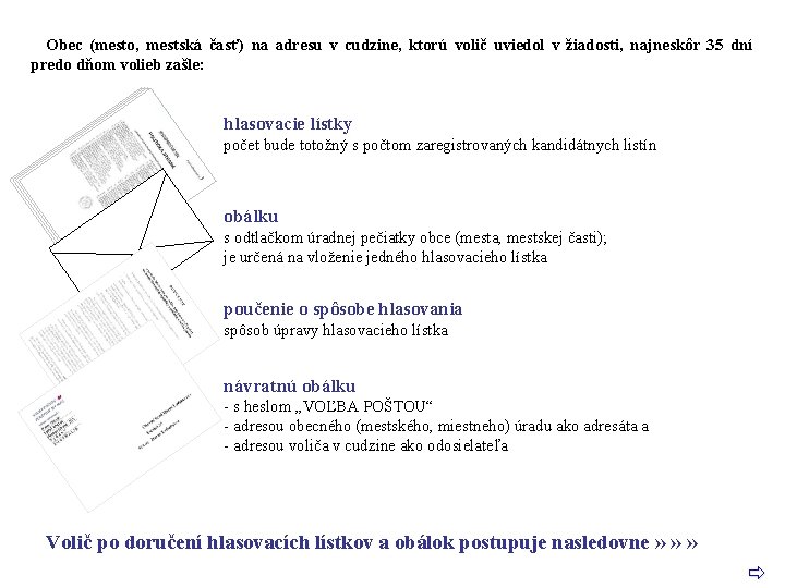 Obec (mesto, mestská časť) na adresu v cudzine, ktorú volič uviedol v žiadosti, najneskôr