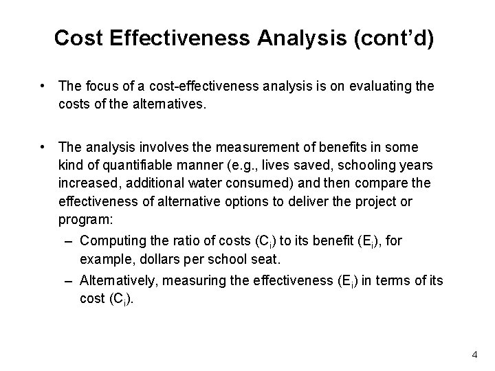 Lecture Notes ECON 437837 ECONOMIC COSTBENEFIT ANALYSIS Lecture
