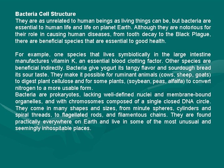 Bacteria Cell Structure They are as unrelated to human beings as living things can
