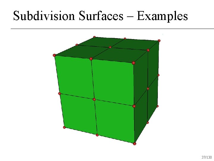 Subdivision Surfaces – Examples 37/130 
