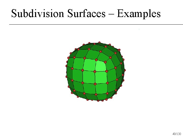 Subdivision Surfaces – Examples 40/130 