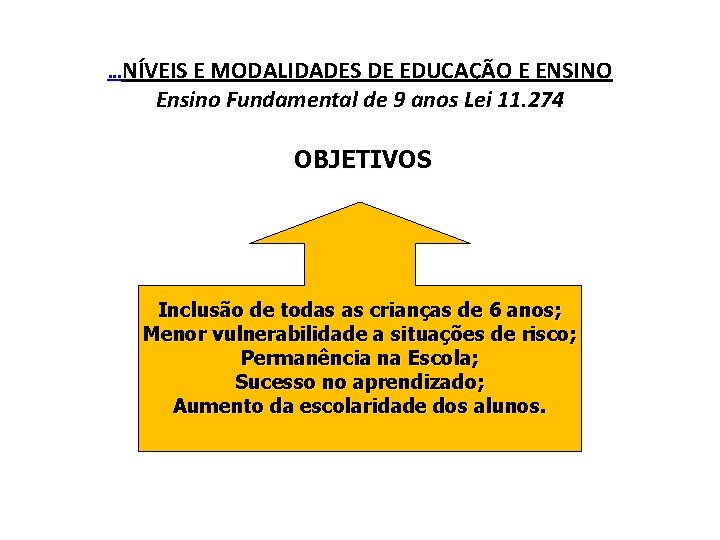 . . . NÍVEIS E MODALIDADES DE EDUCAÇÃO E ENSINO Ensino Fundamental de 9