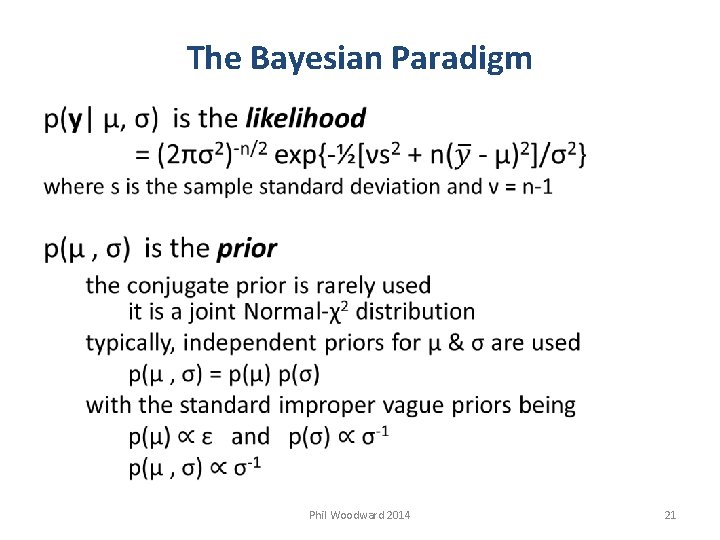 The Bayesian Paradigm Phil Woodward 2014 21 