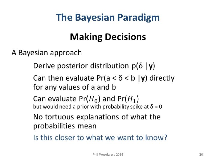 The Bayesian Paradigm Phil Woodward 2014 30 