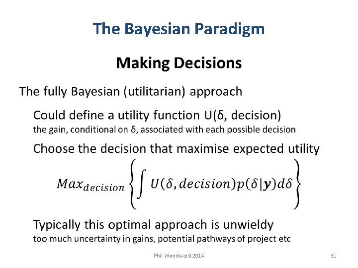 The Bayesian Paradigm Phil Woodward 2014 31 