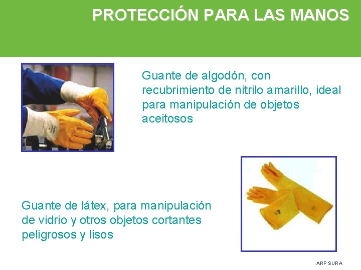 PROTECCIÓN PARA LAS MANOS Guante de algodón, con recubrimiento de nitrilo amarillo, ideal para