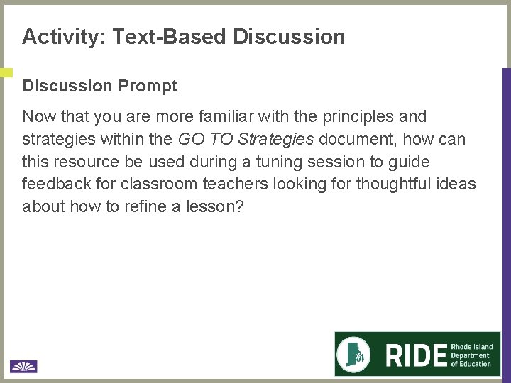 Activity: Text-Based Discussion Prompt Now that you are more familiar with the principles and