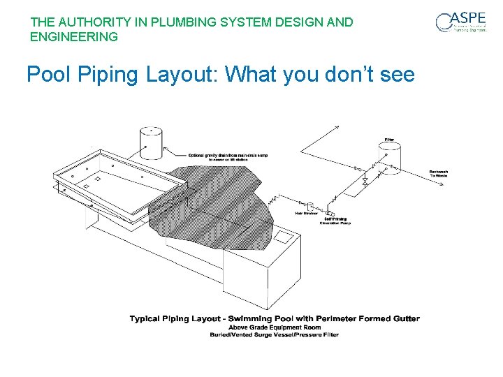 THE AUTHORITY IN PLUMBING SYSTEM DESIGN AND ENGINEERING Pool Piping Layout: What you don’t