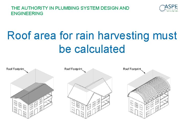 THE AUTHORITY IN PLUMBING SYSTEM DESIGN AND ENGINEERING Roof area for rain harvesting must