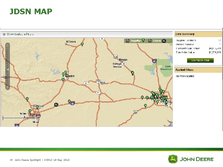 JDSN MAP 34 John Deere Spotlight – SCRLC 18 May 2010 