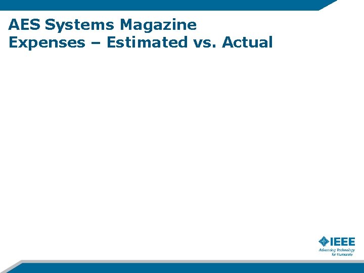 AES Systems Magazine Expenses – Estimated vs. Actual 