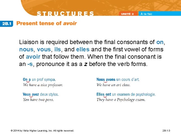 Liaison is required between the final consonants of on, nous, vous, ils, and elles