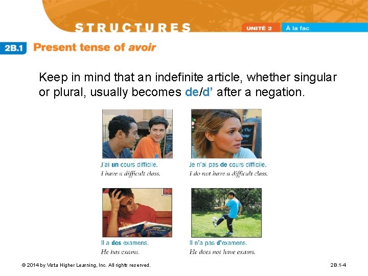 Keep in mind that an indefinite article, whether singular or plural, usually becomes de/d’