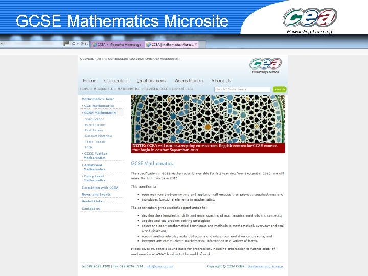 GCSE Mathematics Microsite 