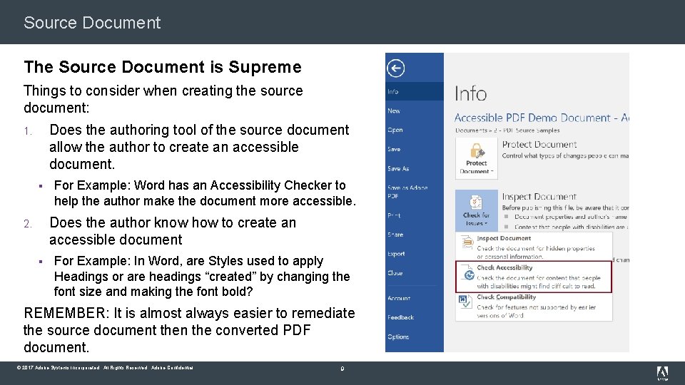 Source Document The Source Document is Supreme Things to consider when creating the source