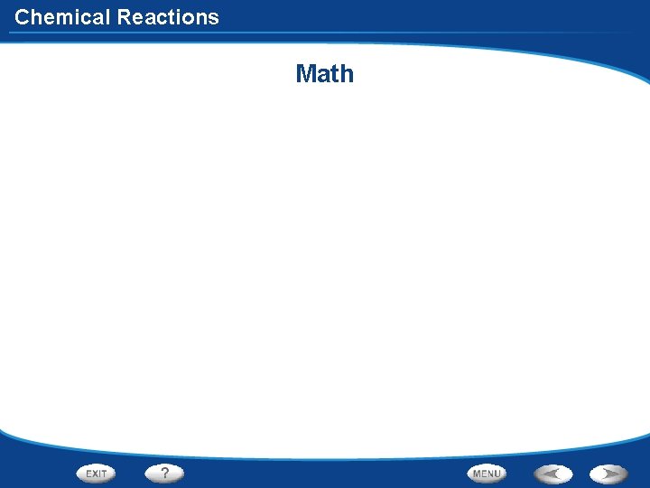 Chemical Reactions Math 