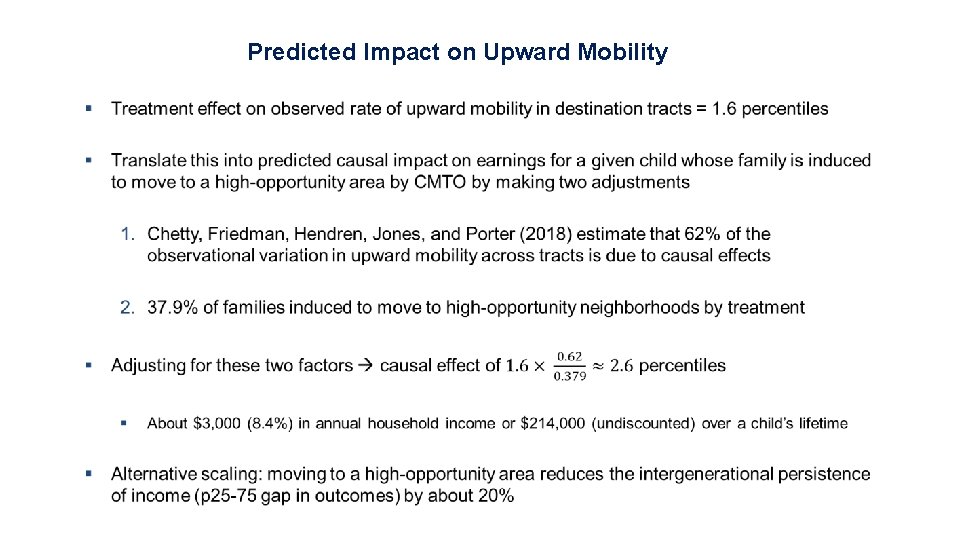 Predicted Impact on Upward Mobility • 