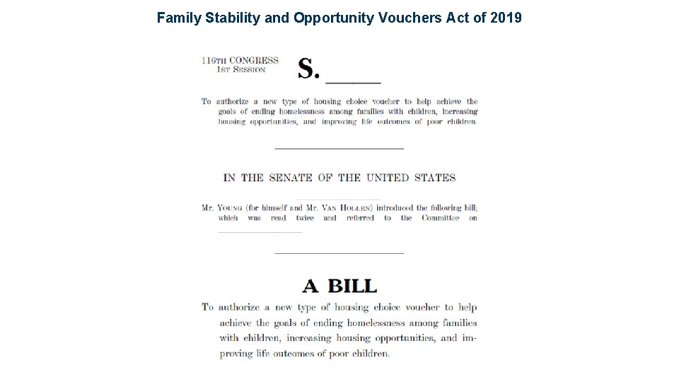 Family Stability and Opportunity Vouchers Act of 2019 