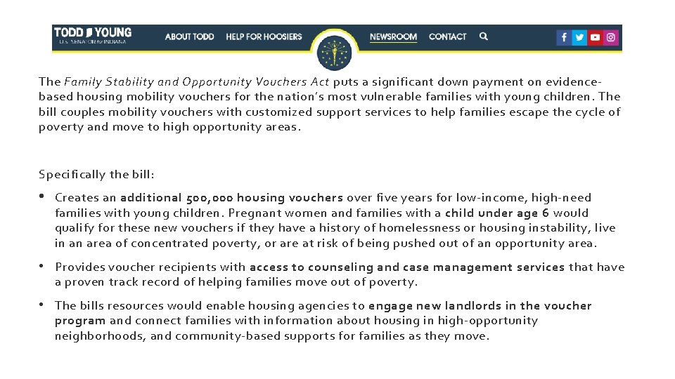 The Family Stability and Opportunity Vouchers Act puts a significant down payment on evidencebased