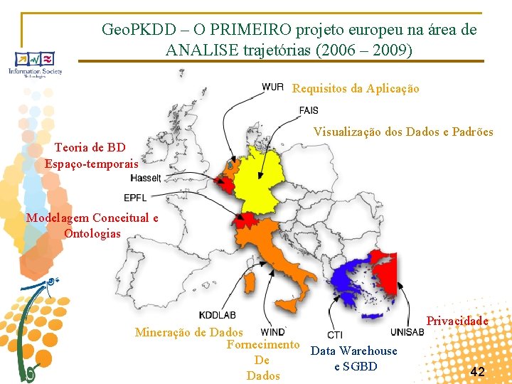 Geo. PKDD – O PRIMEIRO projeto europeu na área de ANALISE trajetórias (2006 –