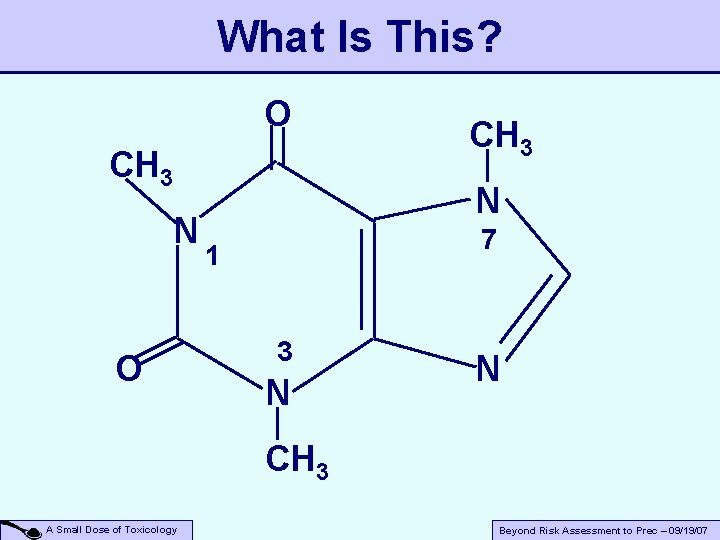 What Is This? O CH 3 N 7 1 3 N N CH 3