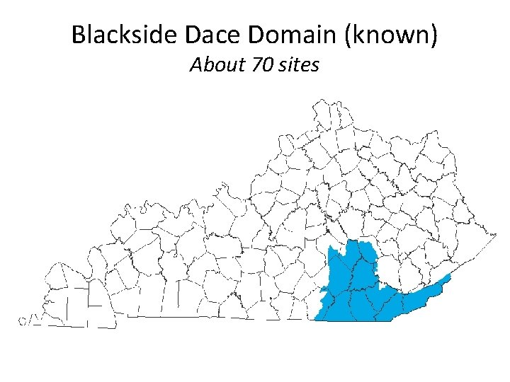 Blackside Dace Domain (known) About 70 sites 