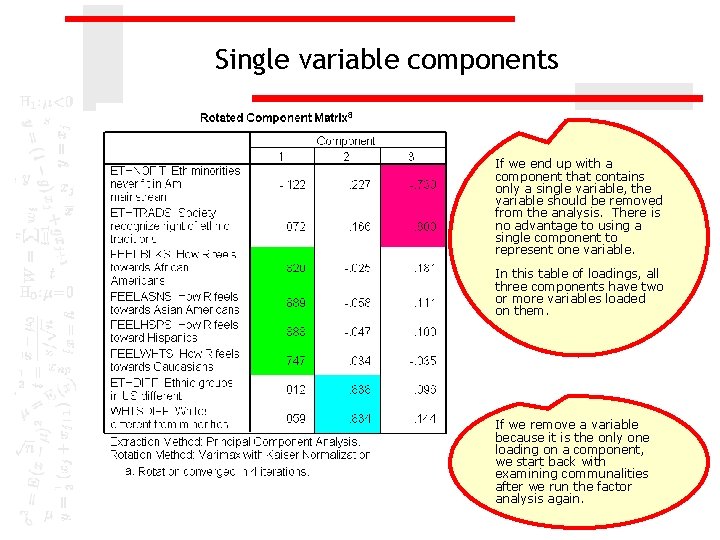 Single variable components If we end up with a component that contains only a Single variable components If we end up with a component that contains only a