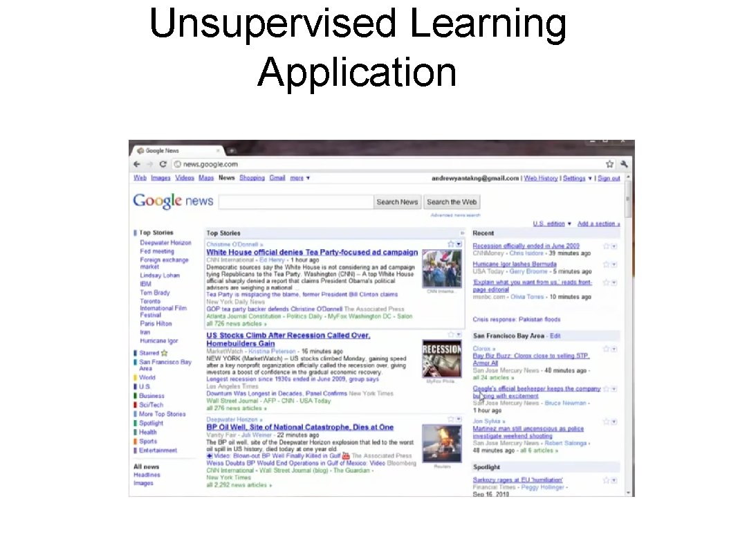 Unsupervised Learning Application 