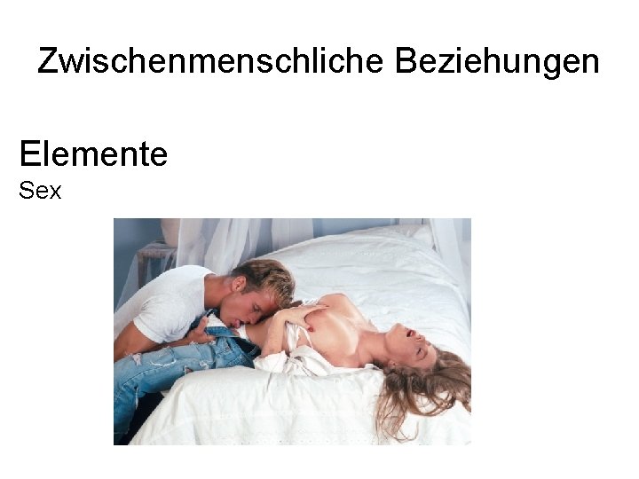 Zwischenmenschliche Beziehungen Elemente Sex 