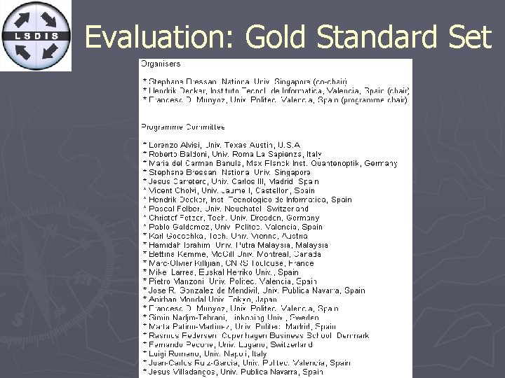 Evaluation: Gold Standard Set 