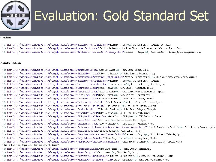 Evaluation: Gold Standard Set 