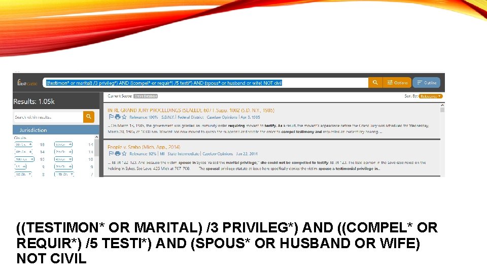 ((TESTIMON* OR MARITAL) /3 PRIVILEG*) AND ((COMPEL* OR REQUIR*) /5 TESTI*) AND (SPOUS* OR